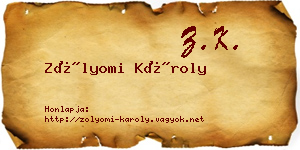 Zólyomi Károly névjegykártya